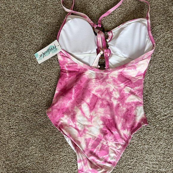 FRESHWATER TIE DYE O-RING ONE PIECE SWIMSUIT SIZE S  #574 - Picture 3 of 3